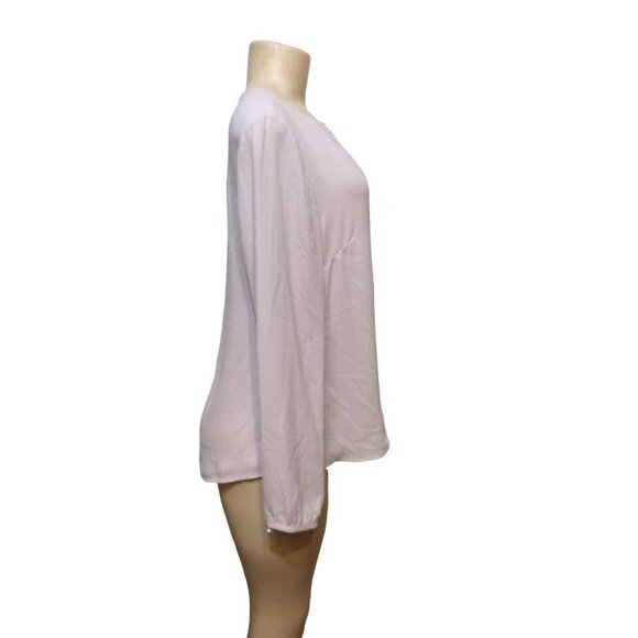 WHITE House Black Market Light Pink Blouse Polyester Size 10 - Picture 2 of 5